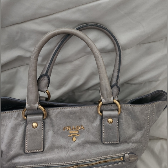 Prada leather sage/eggplant color - Picture 8 of 14